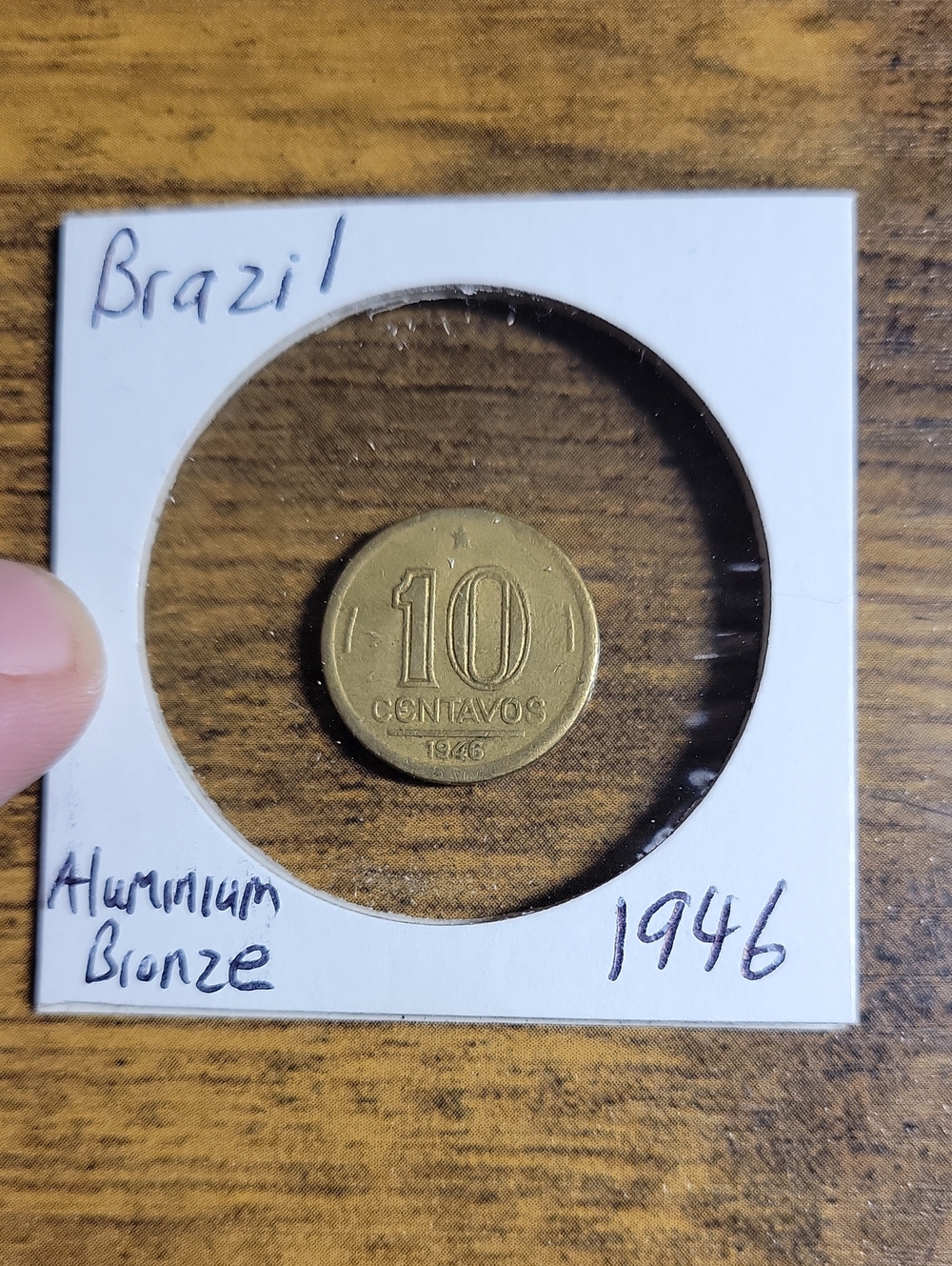 Vintage 1946 Brazilian 10 Centavos Coin - Bronze Tones
